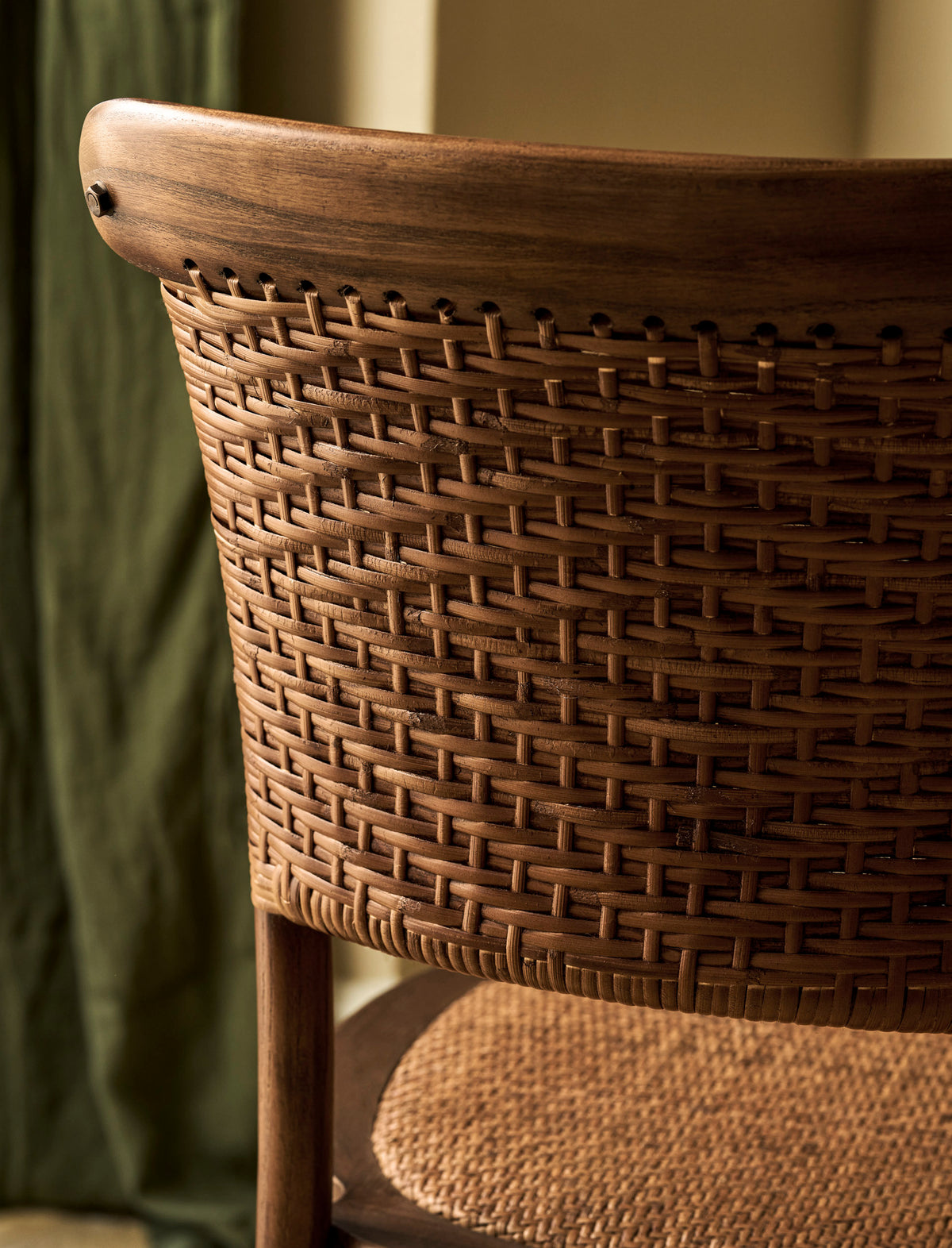 Garden Trading Fyfield Stacking Dining Chair - Elm Wood, Dark Natural, Set of 2