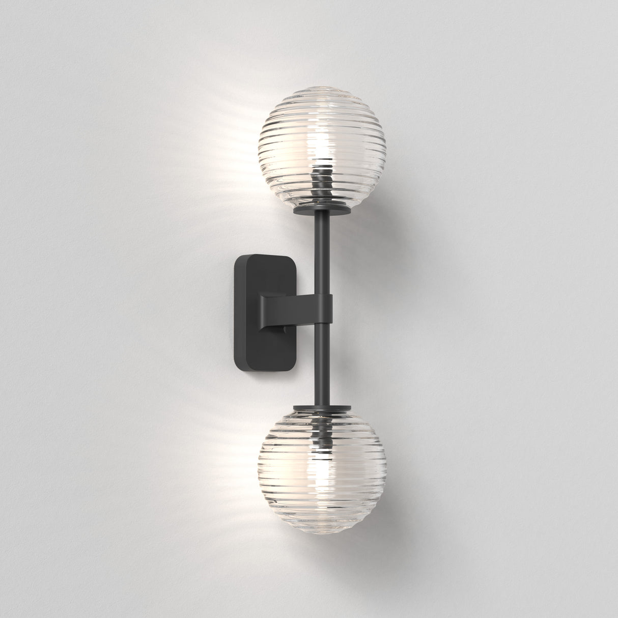 Astro Tacoma Twin Matt Black Bathroom Wall Light