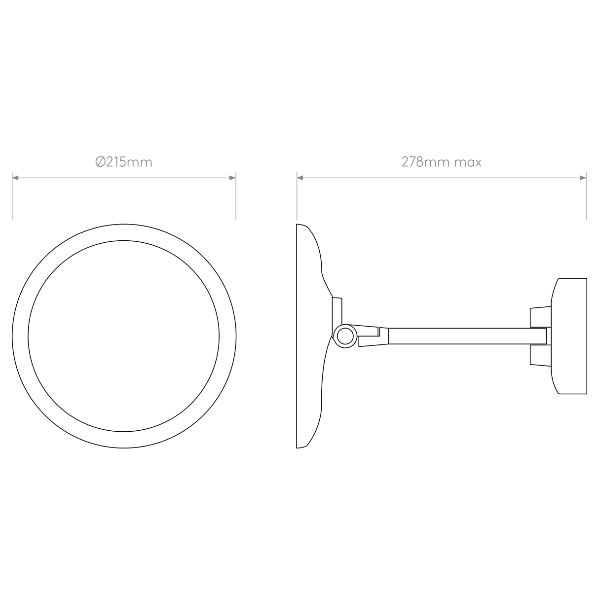 Astro Mascali Round LED Matt Black Bathroom Magnifying Mirror