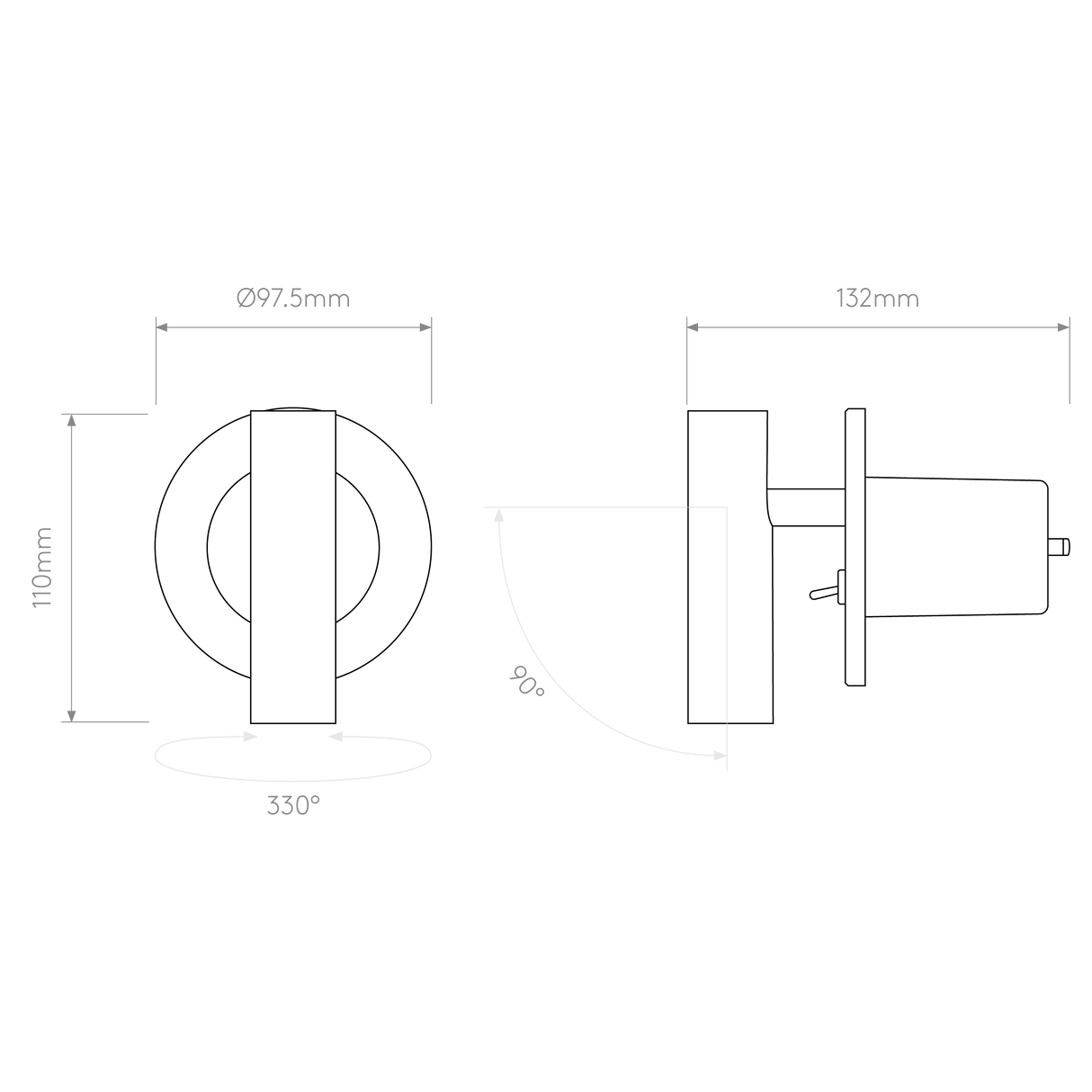Astro Enna Recess Switched LED Matt Black Interior Reading Light