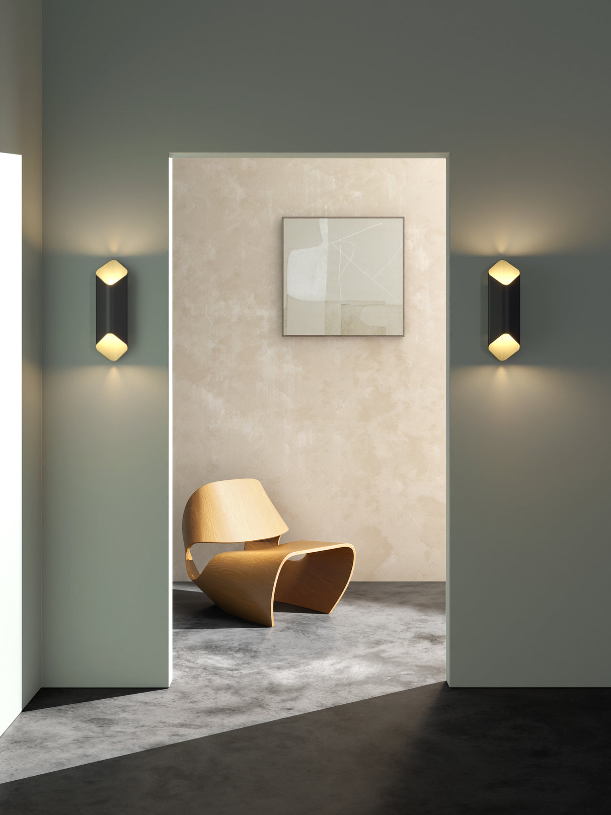 Astro Ako 420 Phase Matt Black/Gold Interior Wall Light