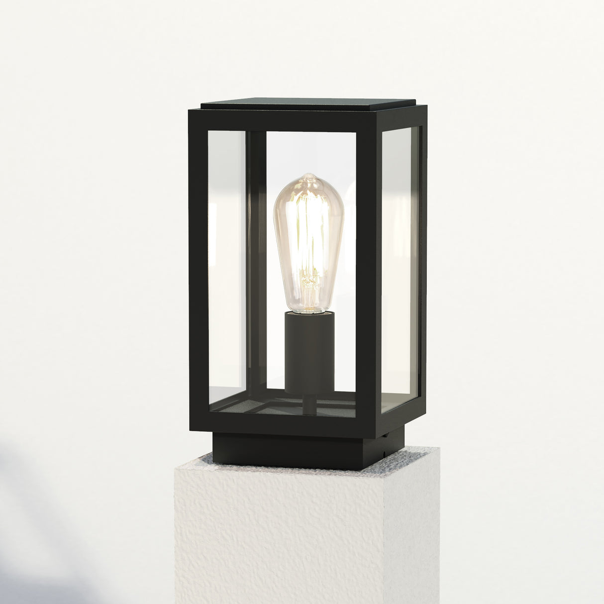 Astro Homefield Pedestal Textured Black Outdoor Pedestal Light