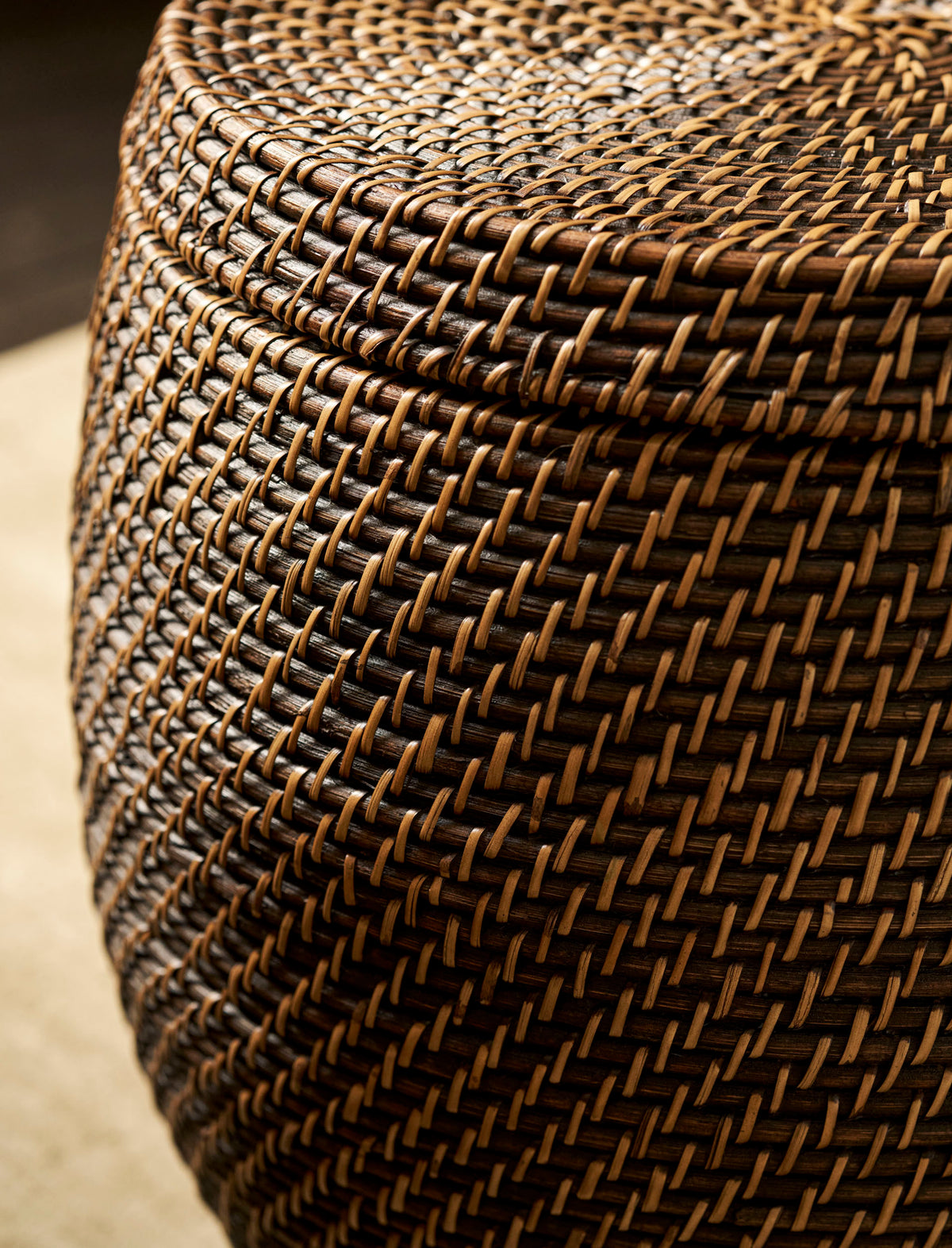 Garden Trading Wittering Side Table With Removable Lid - Rattan, Antique Brown