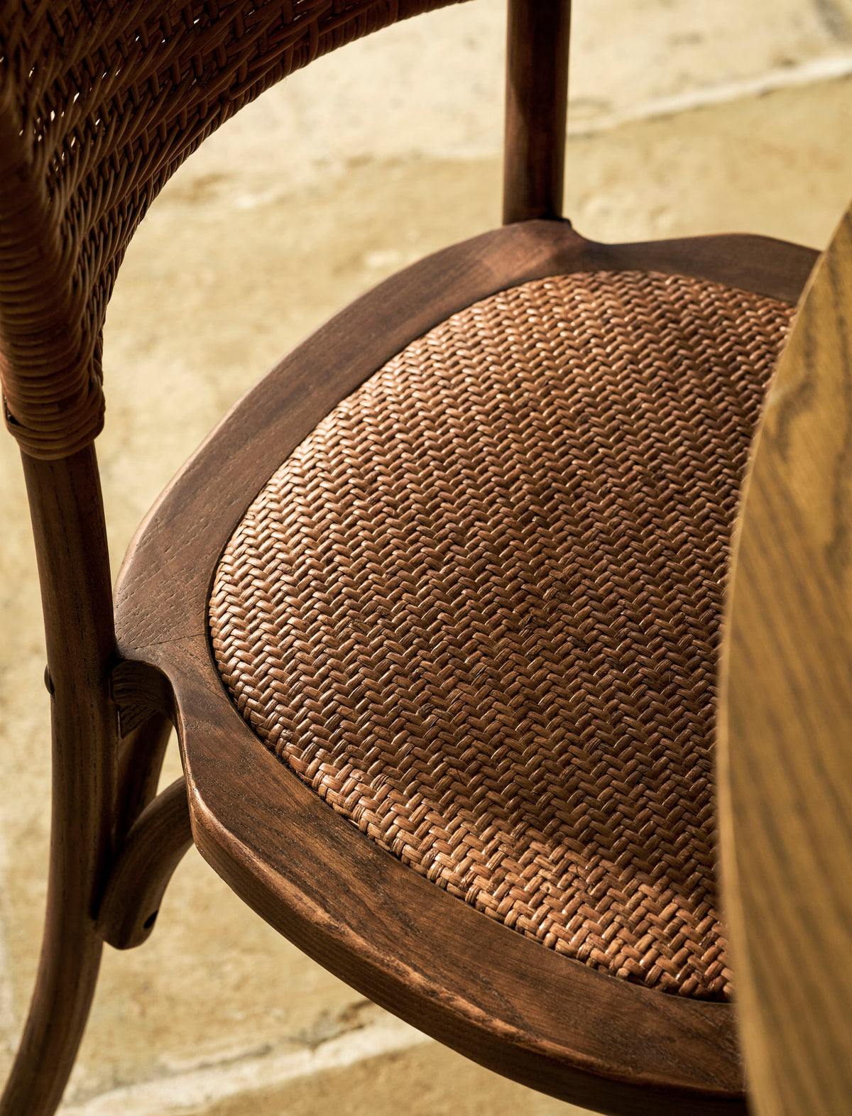 Garden Trading Fyfield Stacking Dining Chair - Elm Wood, Dark Natural, Set of 2