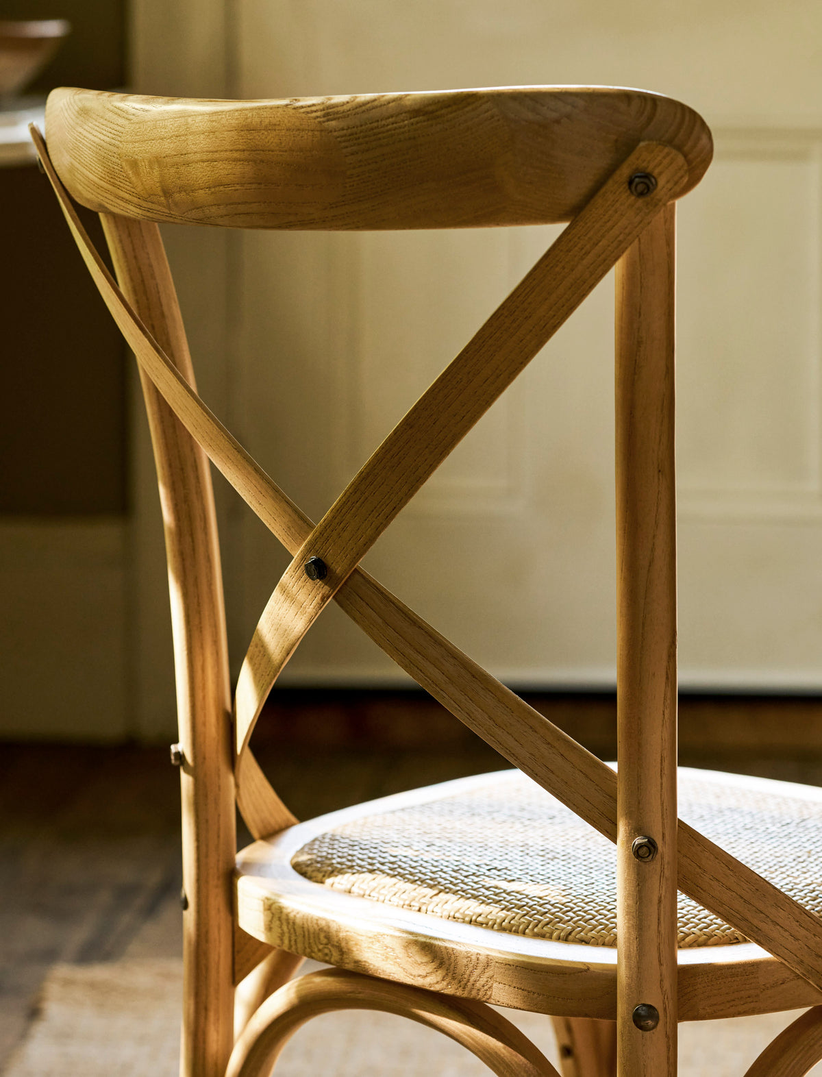Garden Trading Ferndale Cross Back Dining Chair Elm Wood, Natural, Set of 2