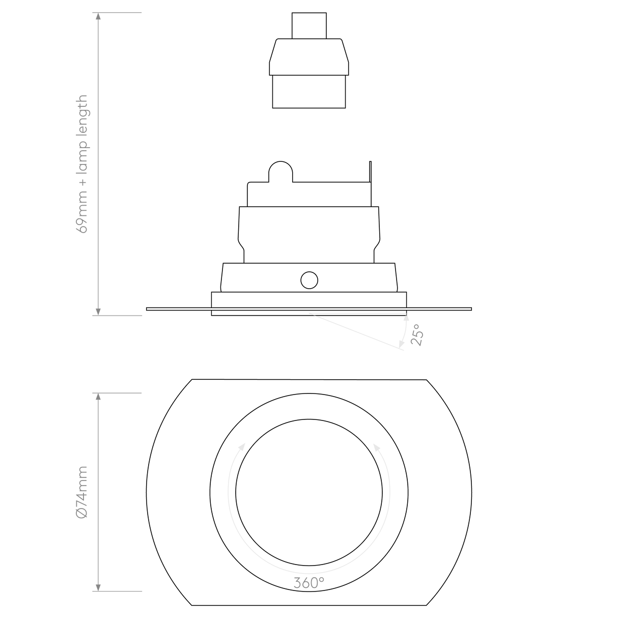 Astro Pinhole Slimline Round Flush Adjustable Fire-Rated Matt White Interior Downlight