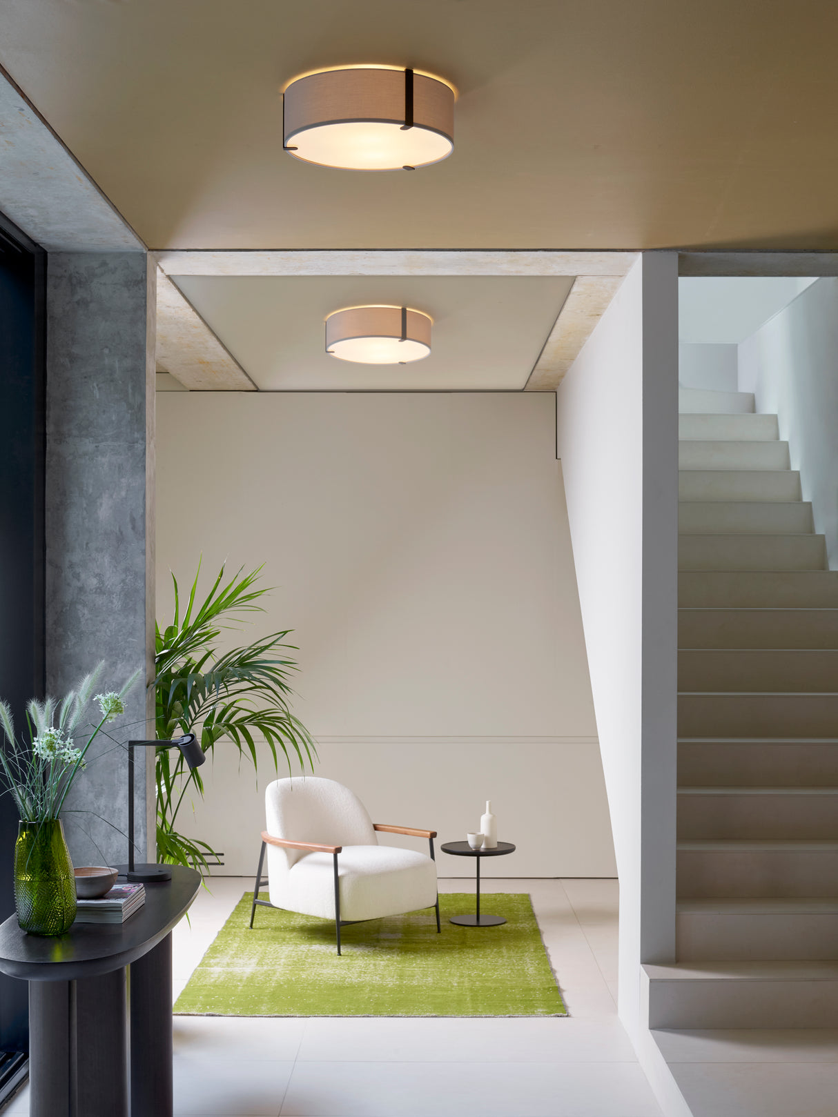 Astro Salina 400 Interior Ceiling Light Putty Fabric/Bronze