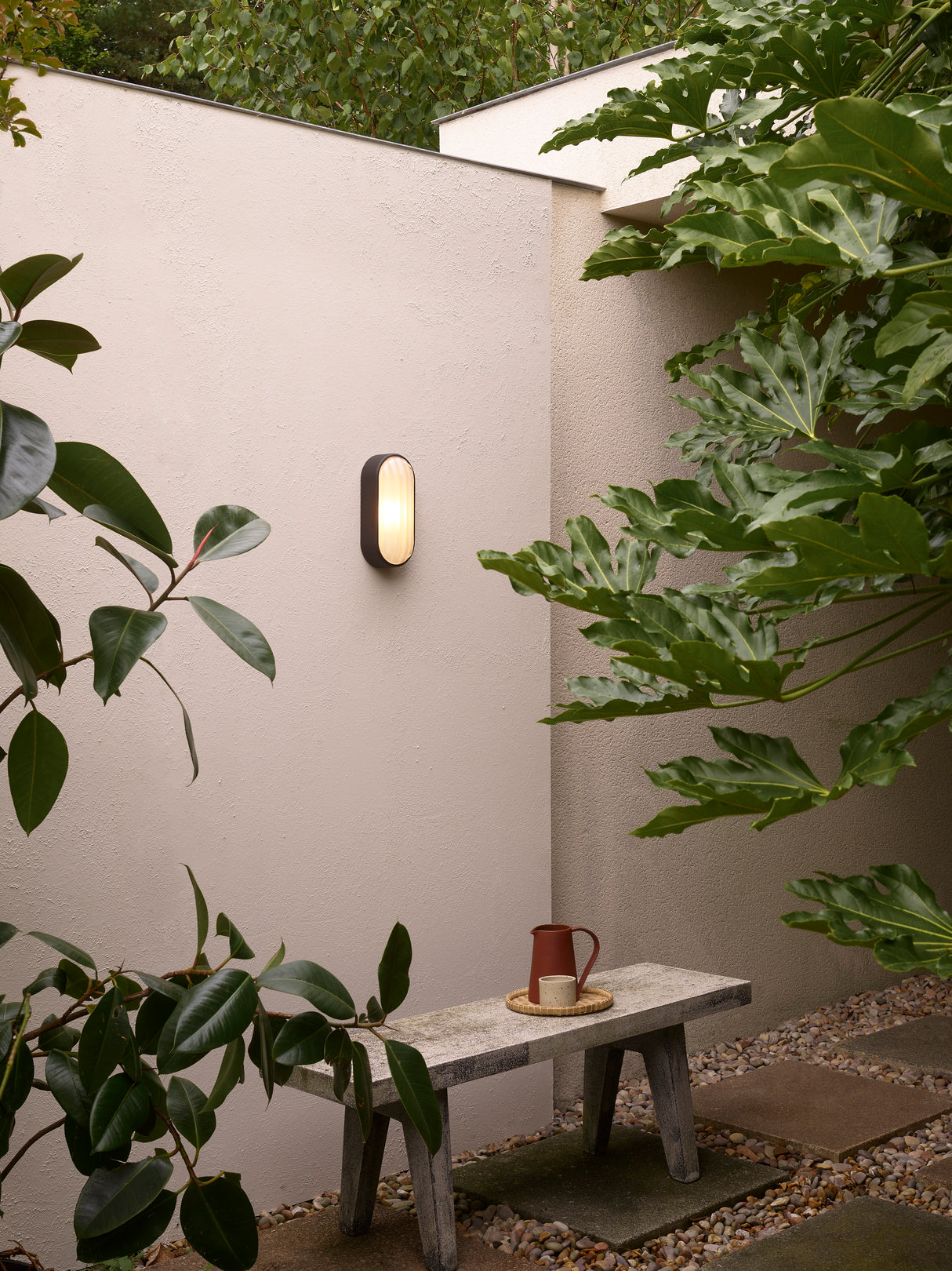 Astro Montreal Oval Textured Black Outdoor Wall Light