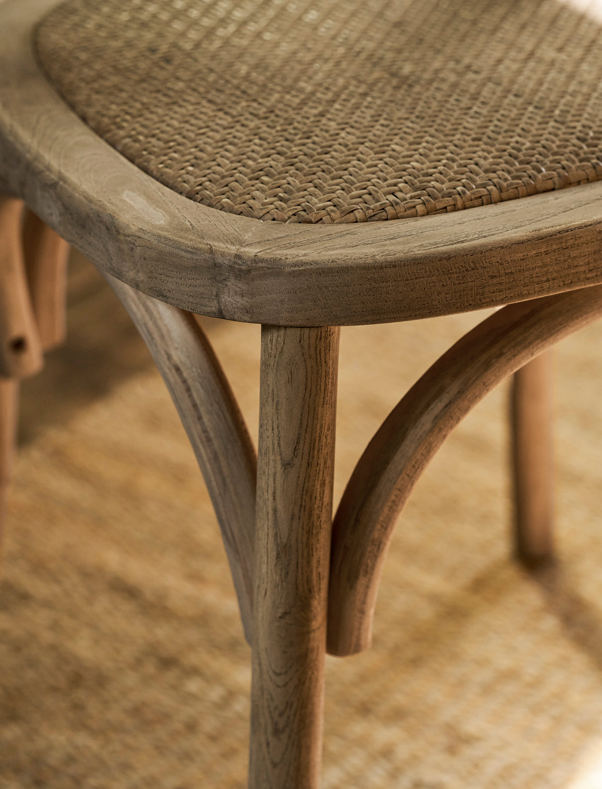 Garden Trading Ferndale Cross Back Dining Chair Elm Wood, Lime Wash, Set of 2