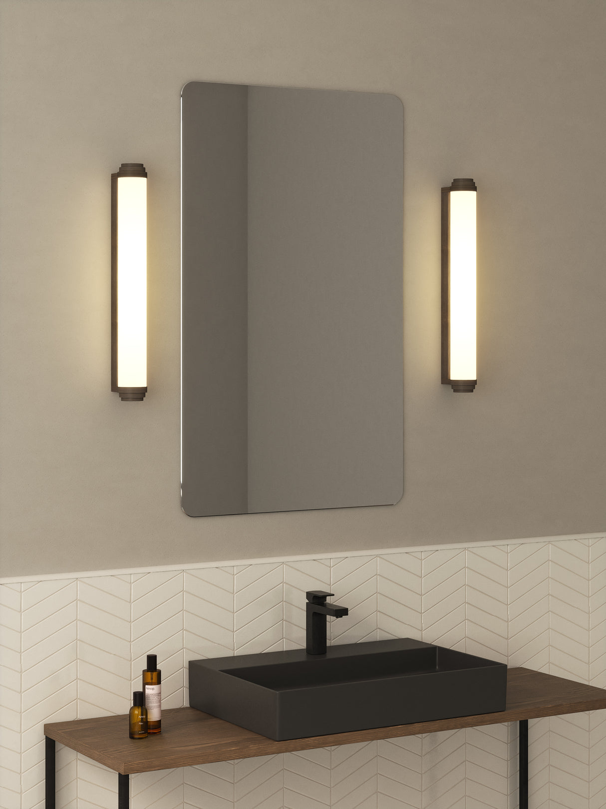Astro Burlington 600 Phase Bronze Bathroom Wall Light