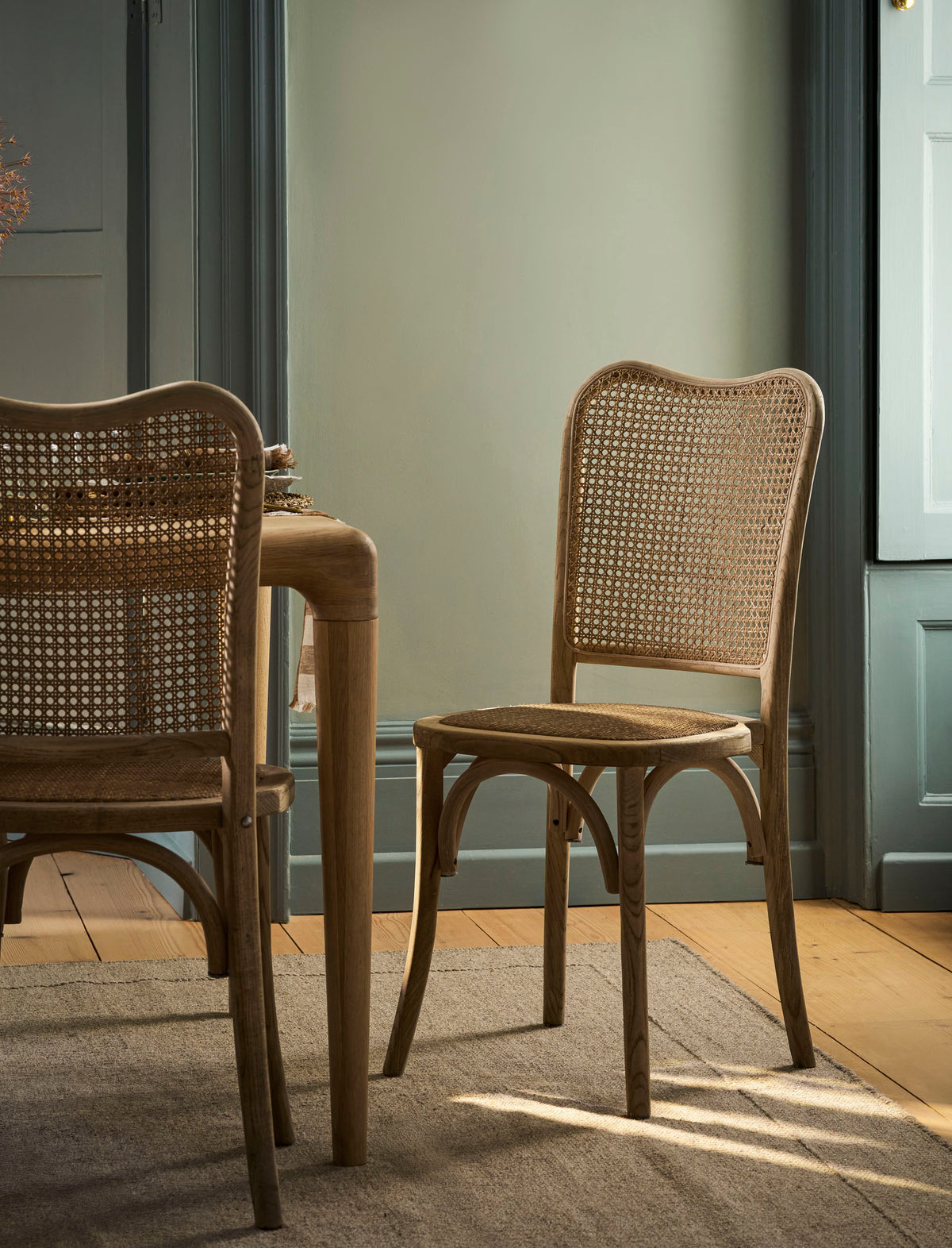 Garden Trading Fairlight Rattan Stacking Dining Chair Elm Wood, Natural, Set of 2