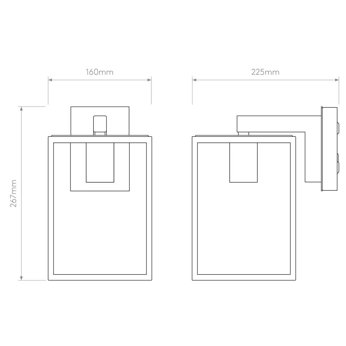 Astro Box Lantern 270 Textured Black Outdoor Wall Light