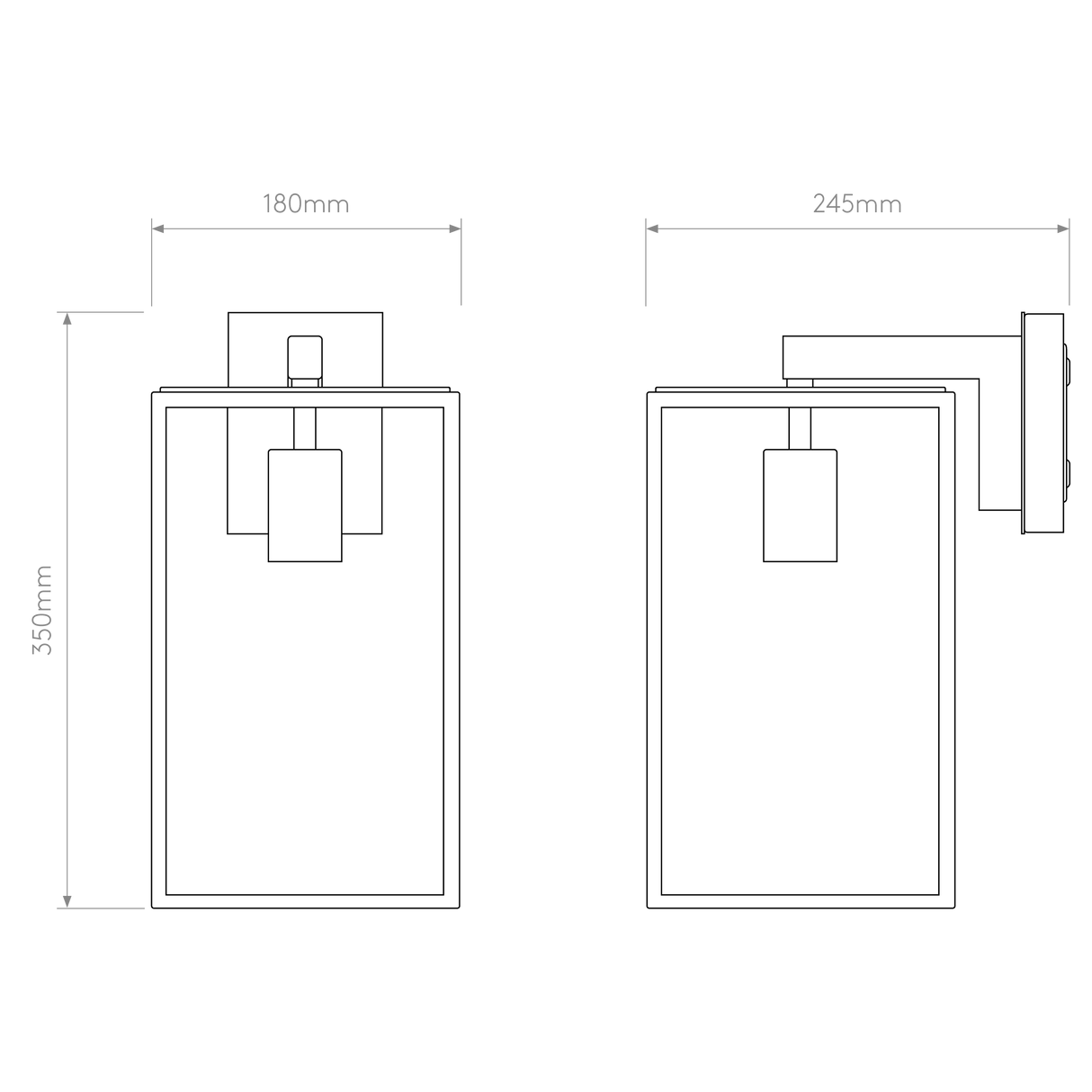 Astro Box Lantern 350 Textured Black Outdoor Wall Light