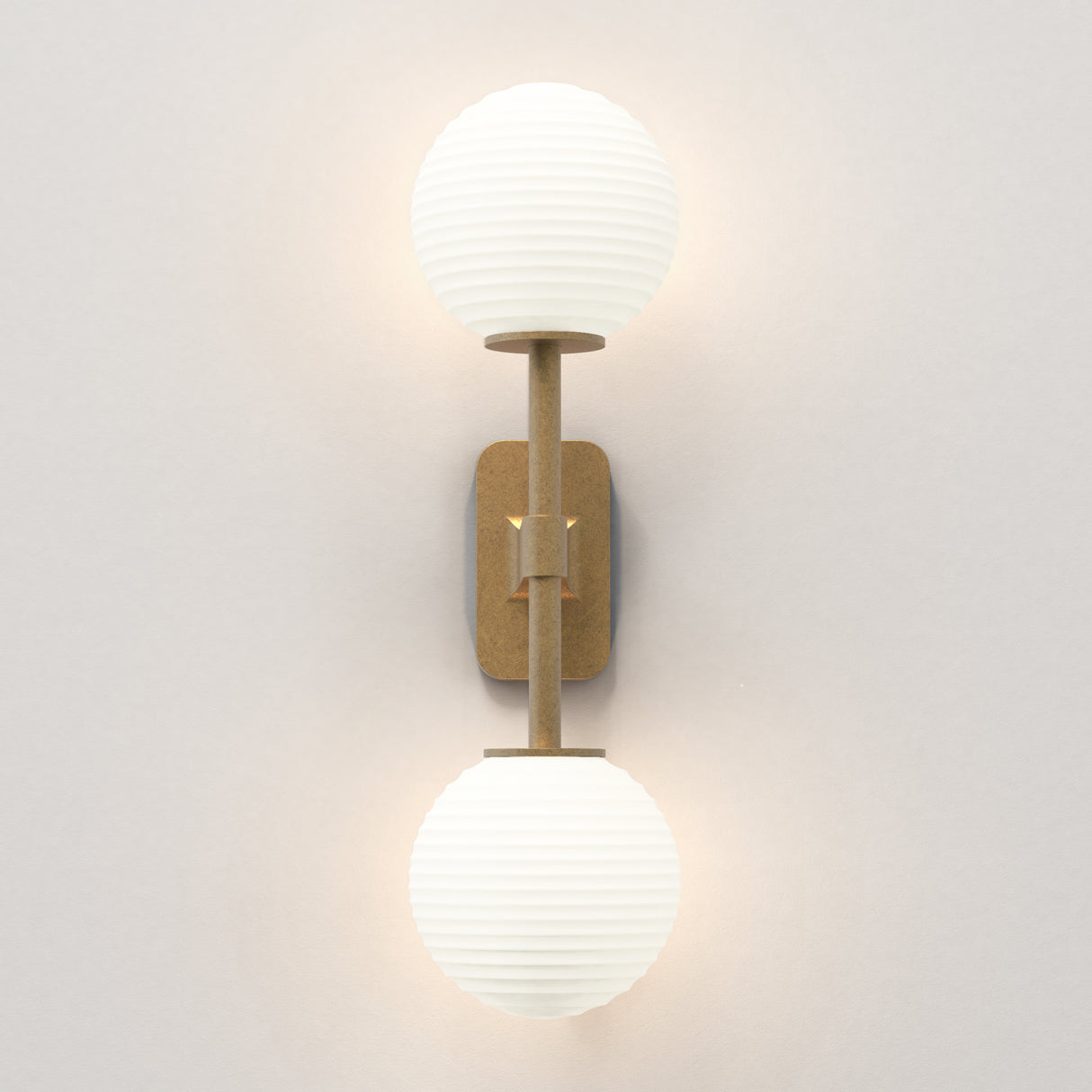 Astro Tacoma Twin Antique Brass Bathroom Wall Light