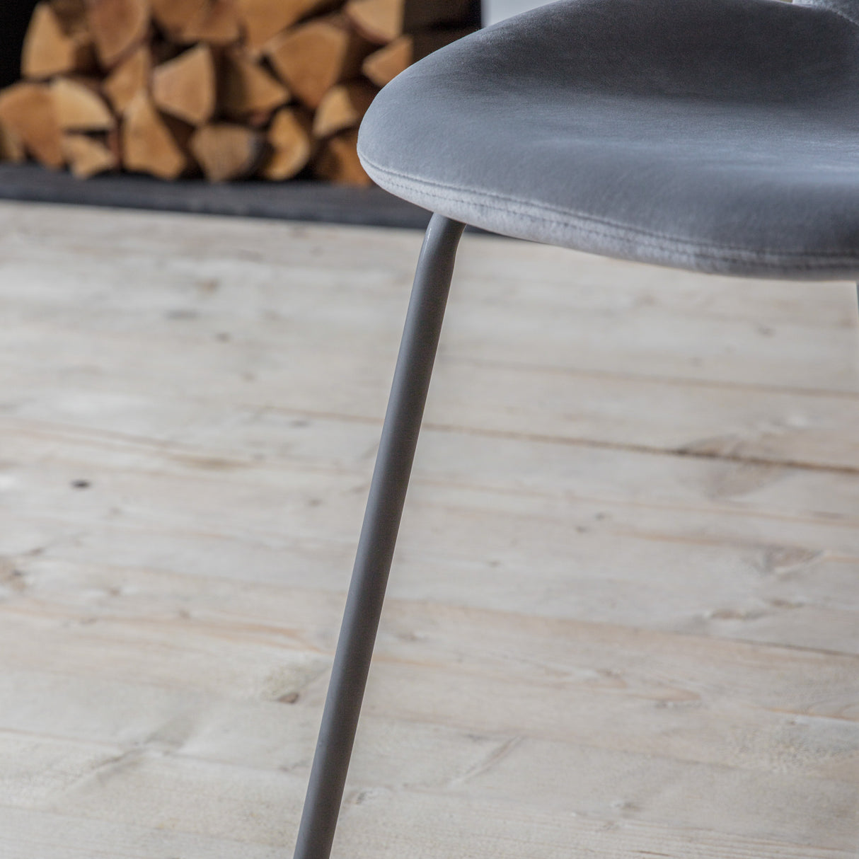 Amos Flanagan Chair Light Grey Velvet (2pk) – from Amos Lighting + Home