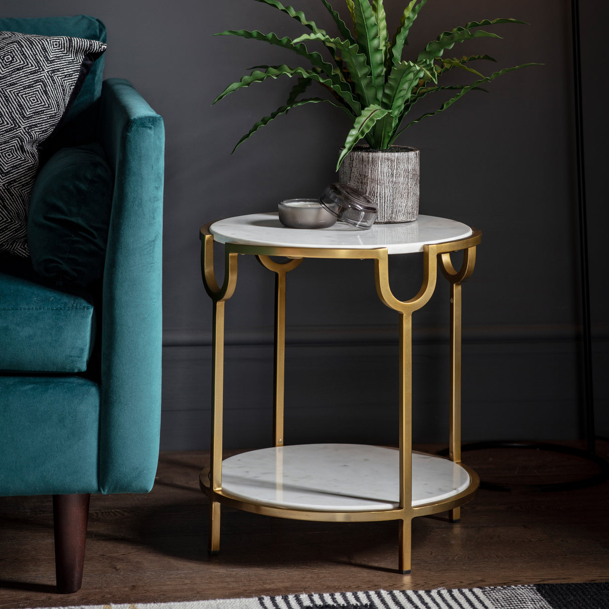 Amos Weston Side Table White Marble – from Amos Lighting + Home