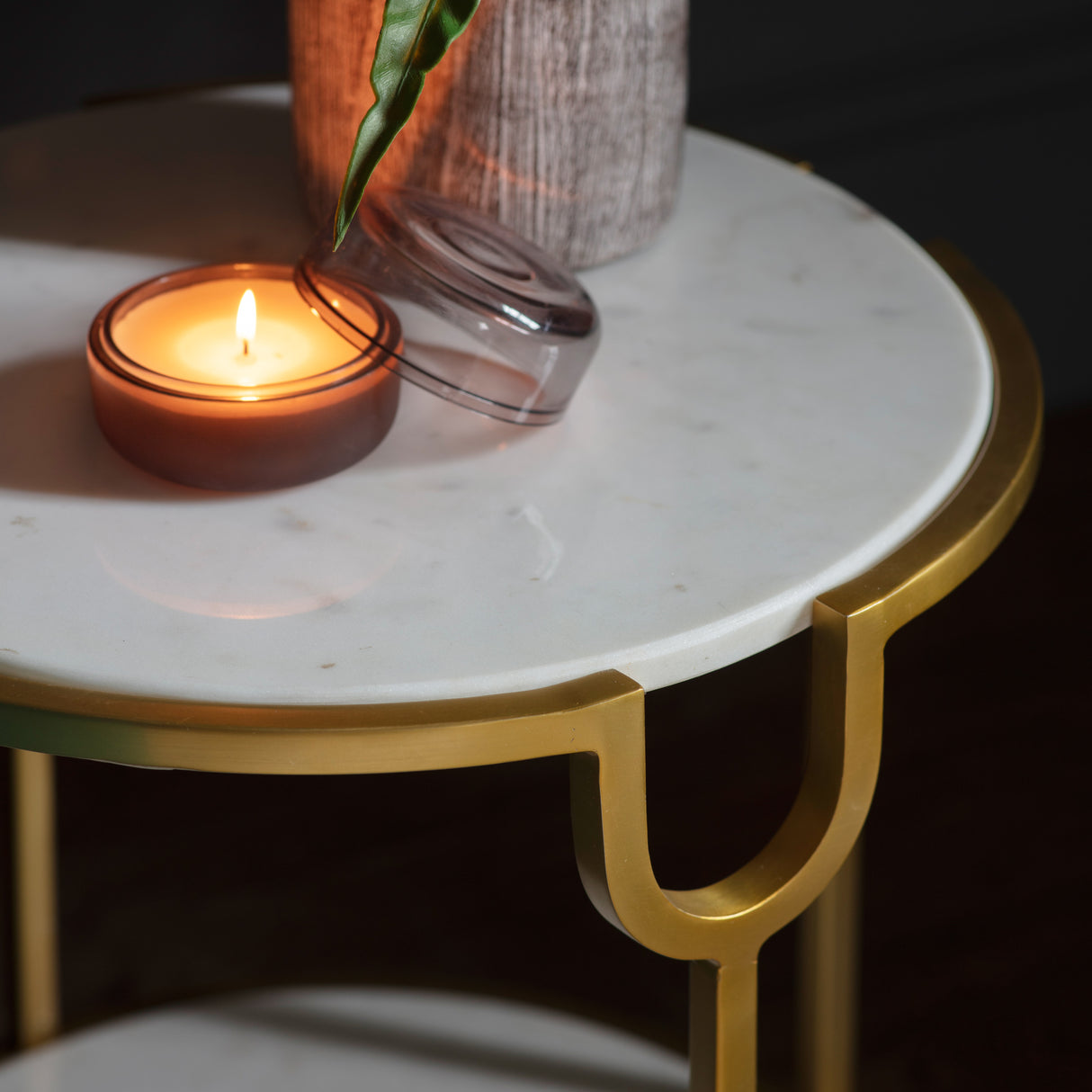 Amos Weston Side Table White Marble – from Amos Lighting + Home
