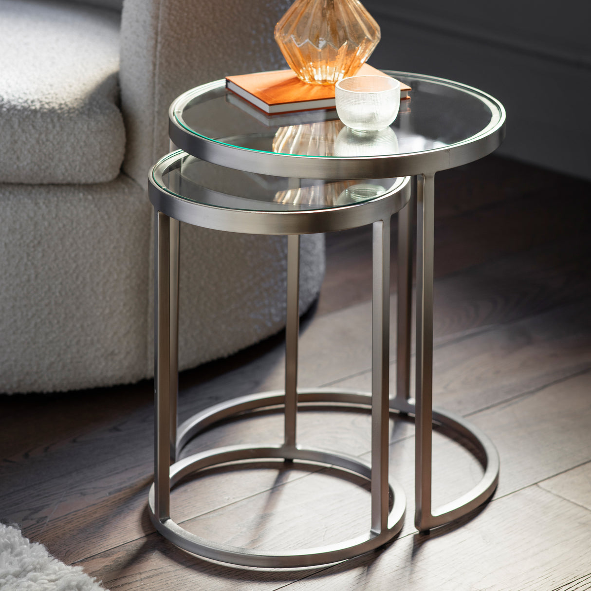 Amos Rowe Nest of Two Tables Silver – from Amos Lighting + Home