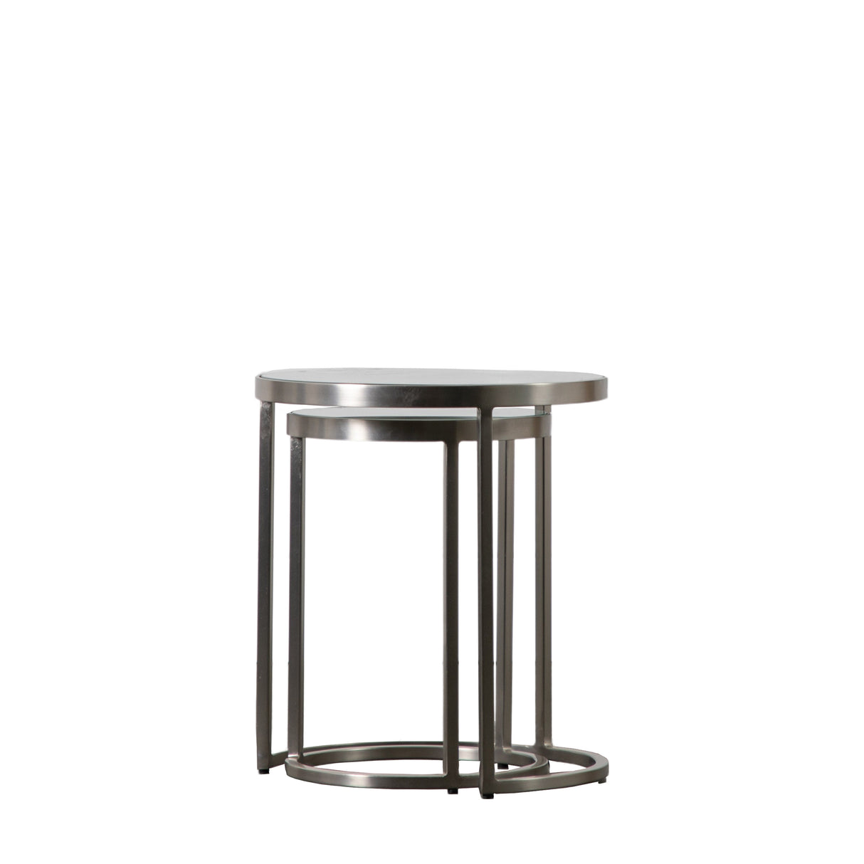 Amos Rowe Nest of Two Tables Silver – from Amos Lighting + Home