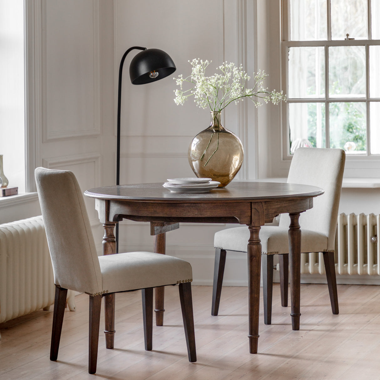 Amos Madison Chair Cement Linen (2pk) – from Amos Lighting + Home