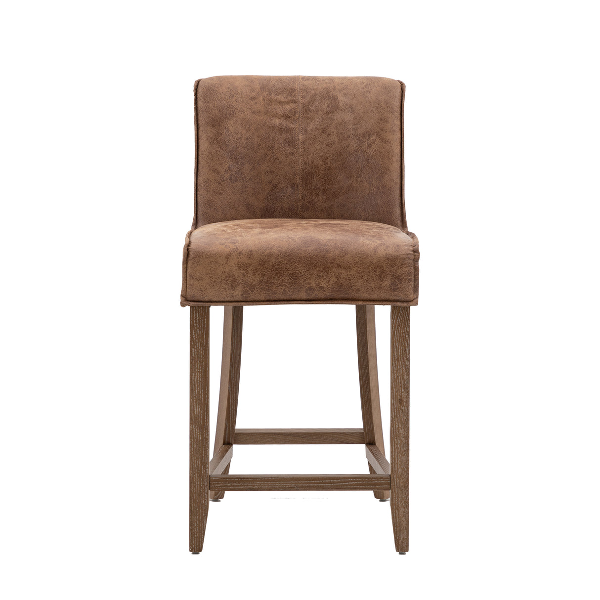 Amos Tarnby Bar Stool Brown Leather (2pk) – from Amos Lighting + Home