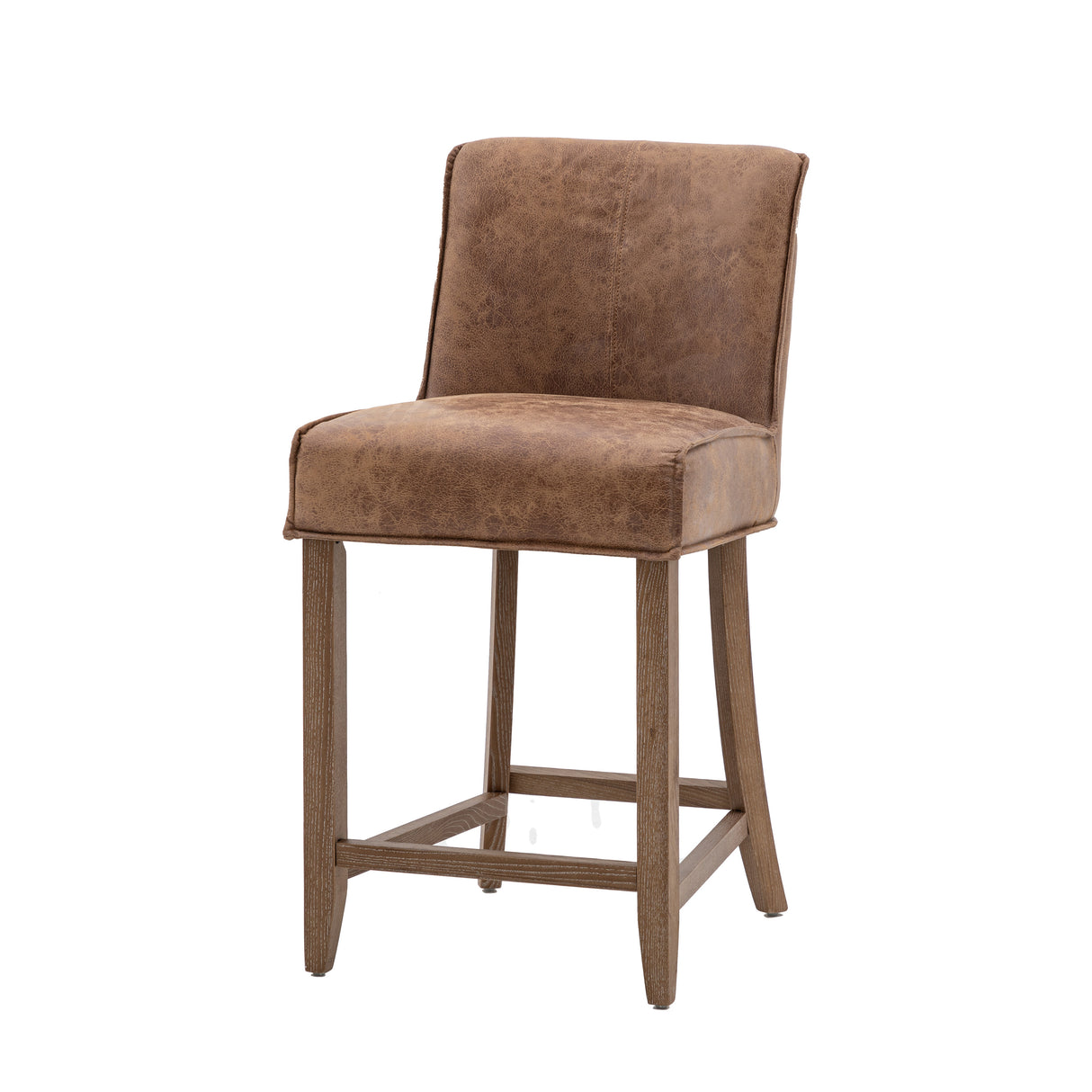 Amos Tarnby Bar Stool Brown Leather (2pk) – from Amos Lighting + Home