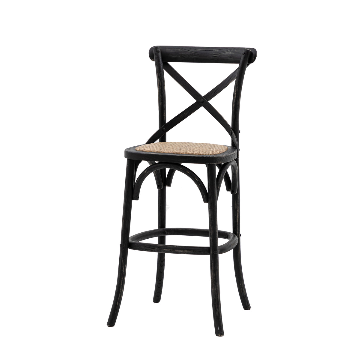 Amos Cafe Stool Black/Rattan (2pk) – from Amos Lighting + Home