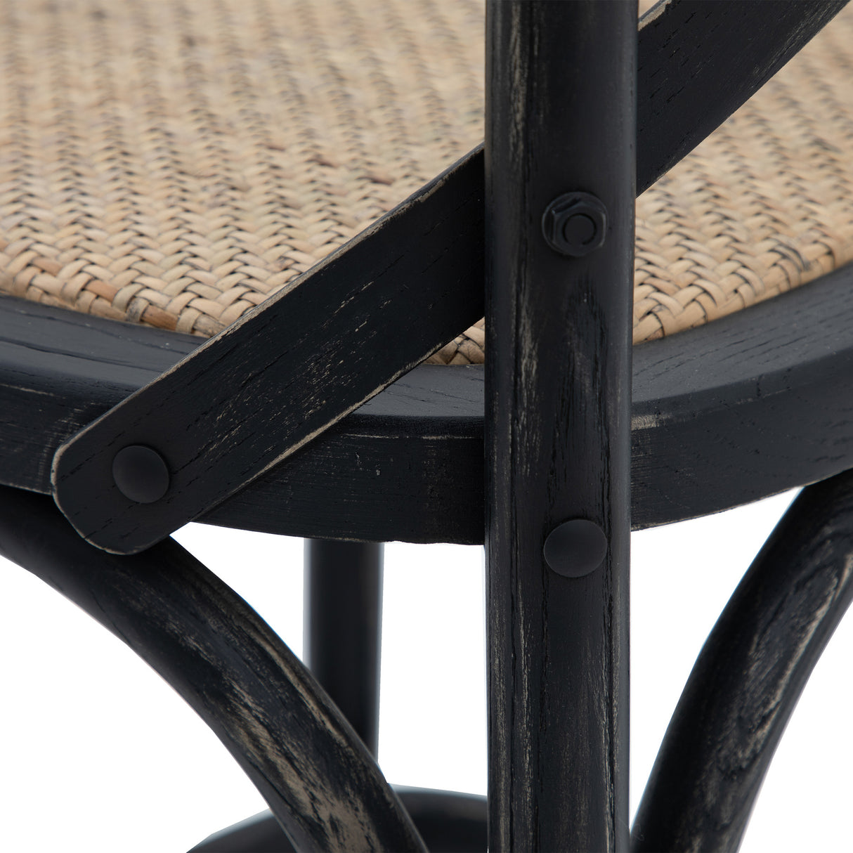 Amos Cafe Stool Black/Rattan (2pk) – from Amos Lighting + Home