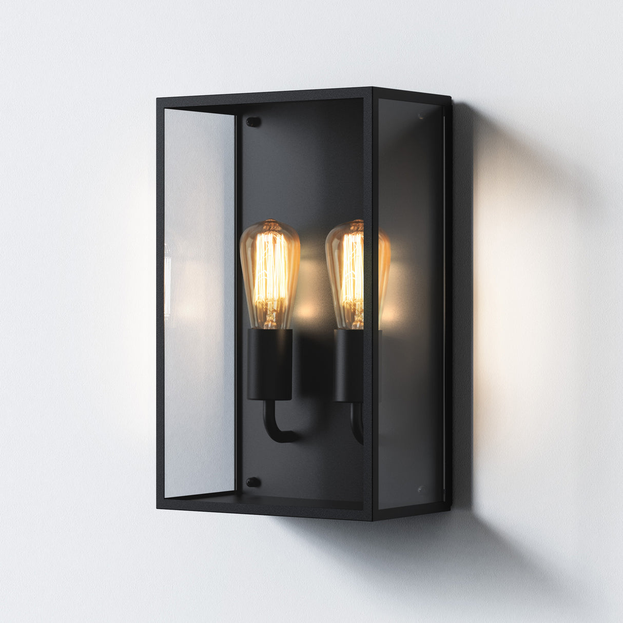 Astro Messina Twin Textured Black Outdoor Wall Light