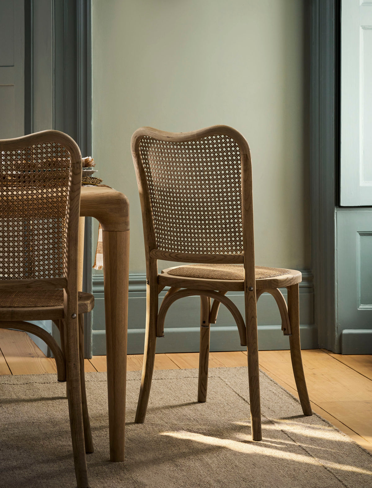 Garden Trading Fairlight Rattan Stacking Dining Chair Elm Wood, Natural, Set of 2