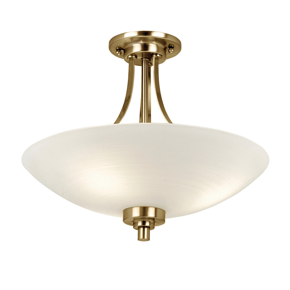 Endon Welles 3lt Semi-Flush Ceiling Light Antique Brass