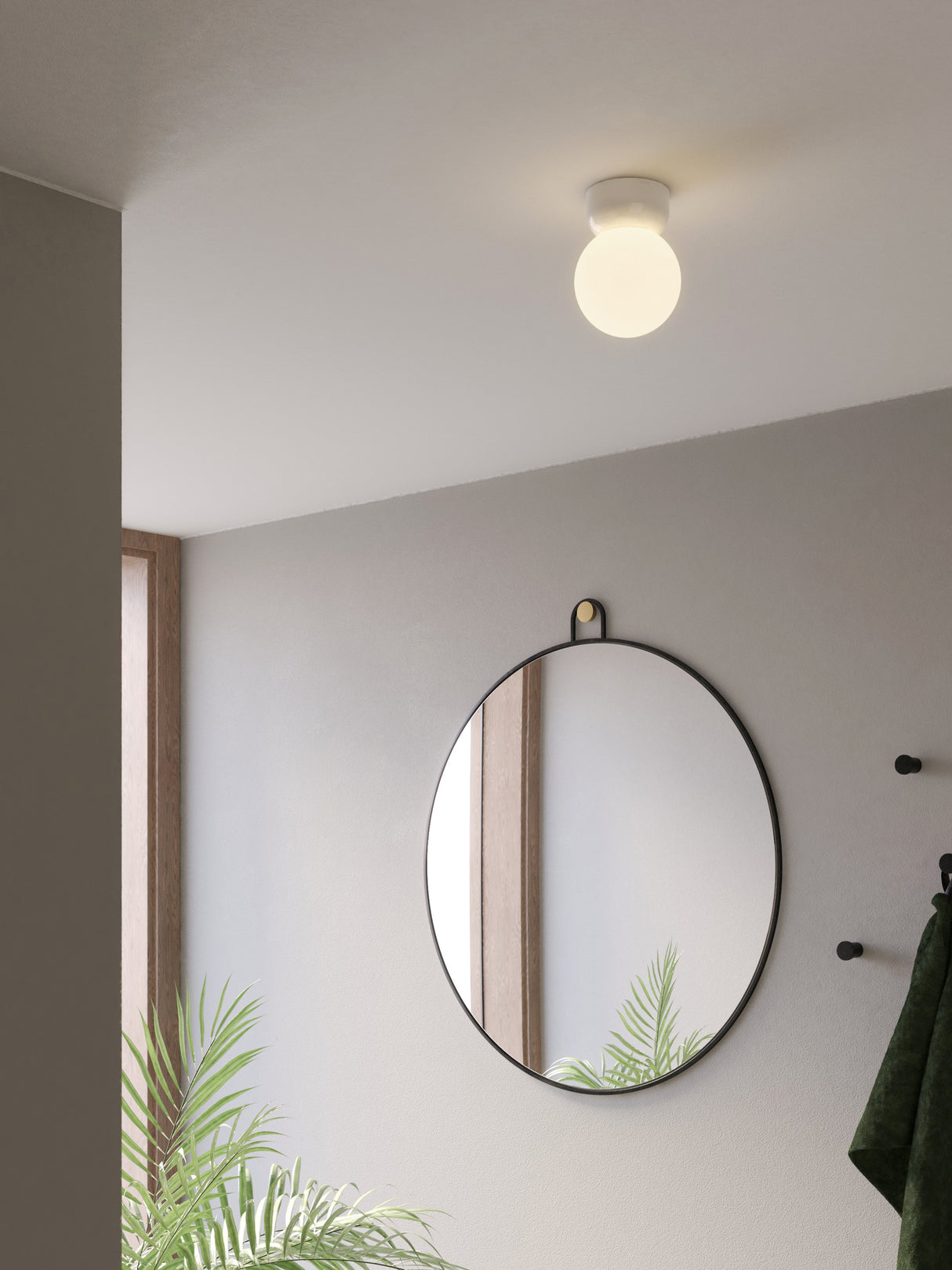 Astro Lyra Ceiling 140 Gloss Glaze White Bathroom Ceiling Light