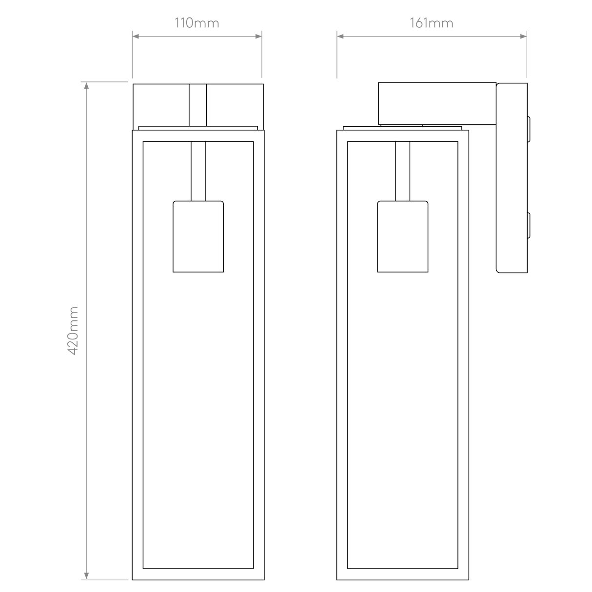 Astro Harvard Lantern Textured Black Outdoor Wall Light