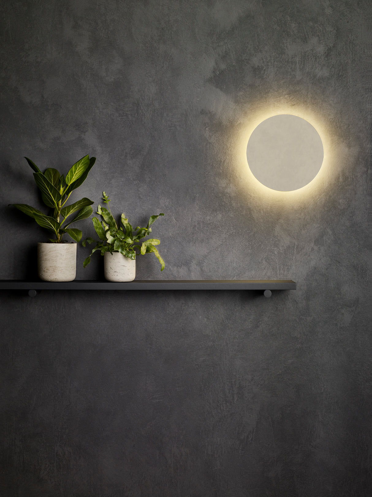 Astro Eclipse Round 300 LED Matt Concrete Coastal Wall Light