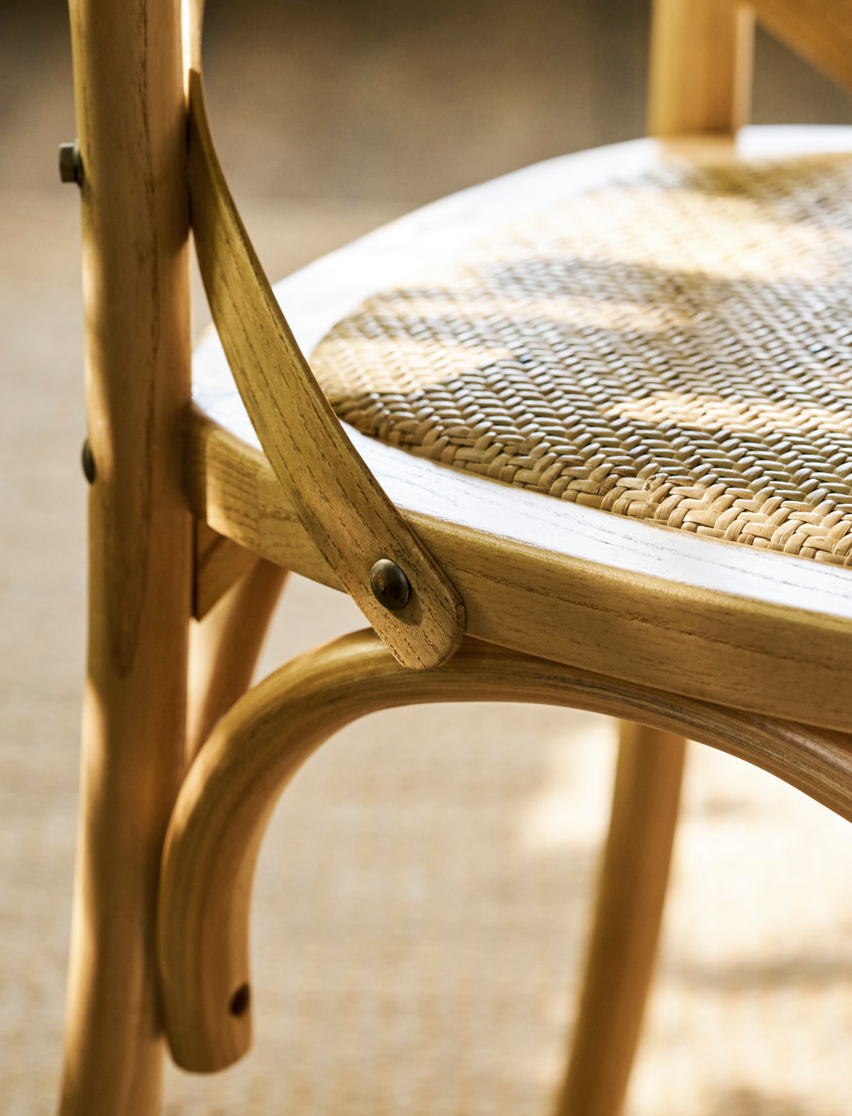 Garden Trading Ferndale Cross Back Dining Chair Elm Wood, Natural, Set of 2
