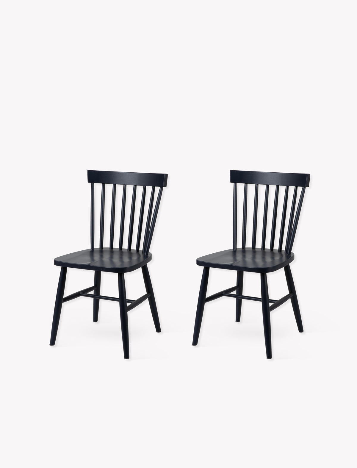 Garden Trading Spindle Back Chair Beech Wood, Carbon Black, Set of 2