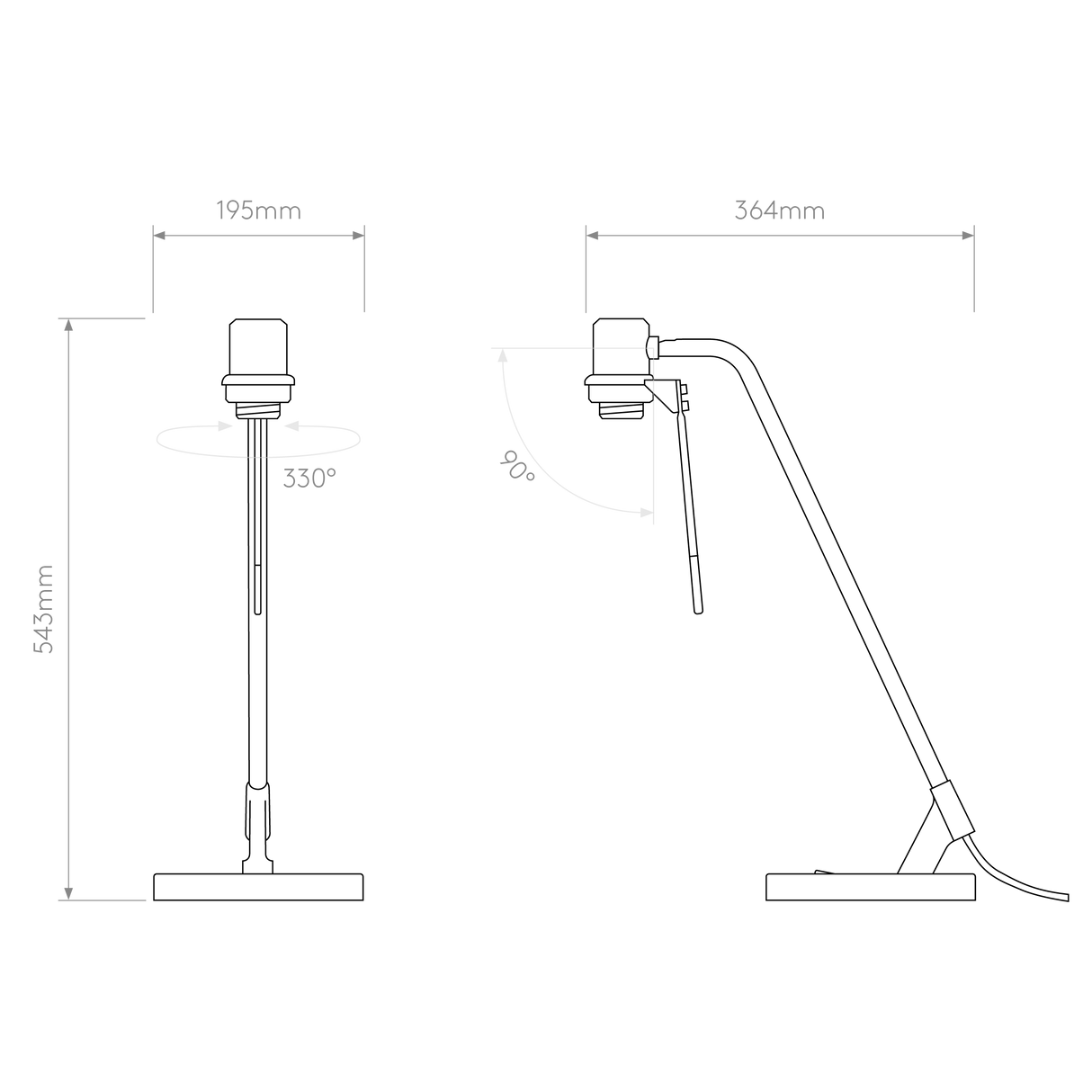 Astro Edward Desk Base Matt Black Interior Table Light