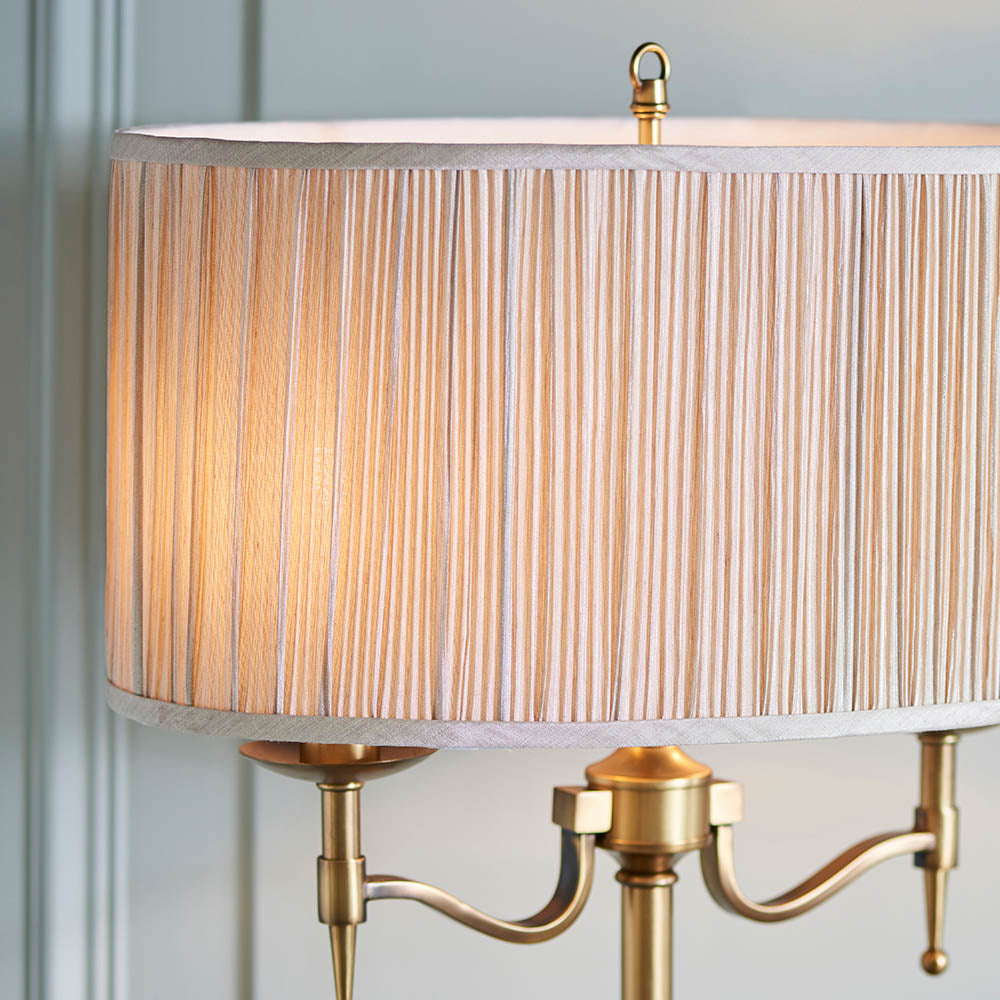 Interiors 1900 Stanford Table Lamp Antique Brass with Champagne Shade