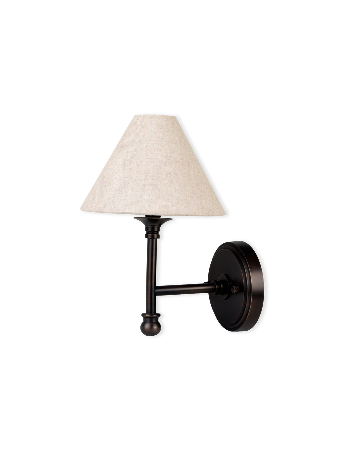 Garden Trading Kelmscot Wall Light with Linen Shade Antique Bronze