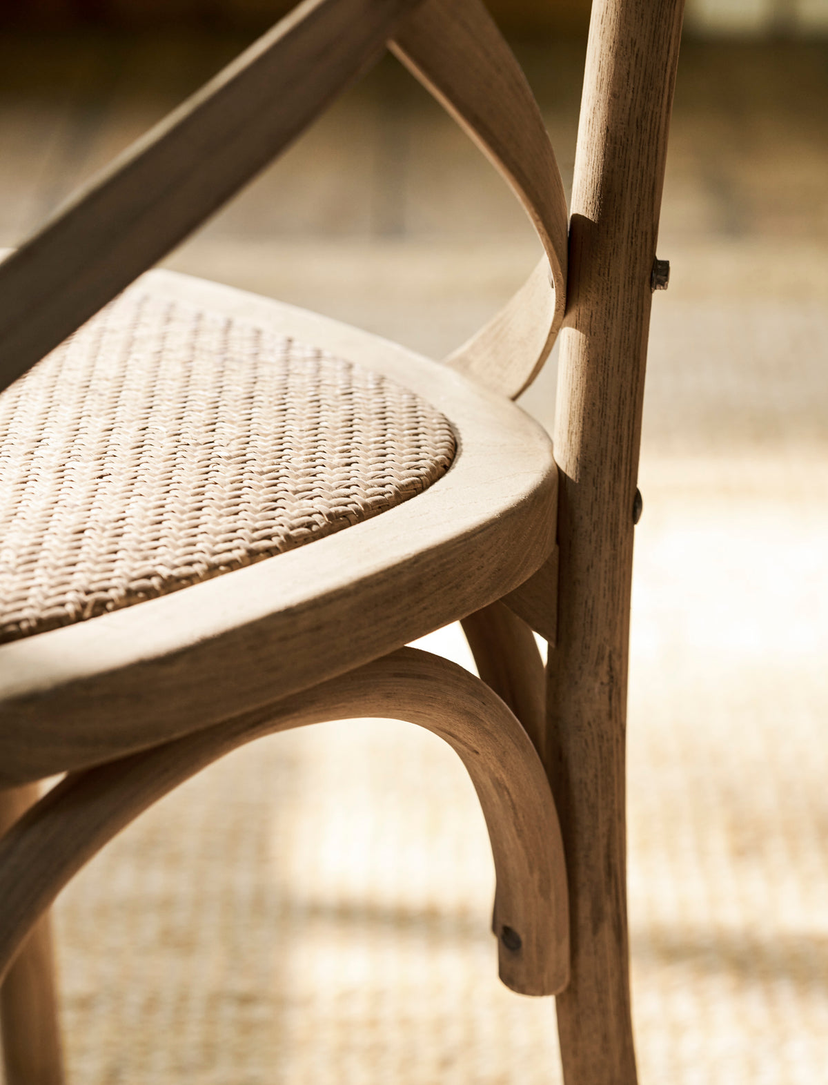Garden Trading Ferndale Cross Back Dining Chair Elm Wood, Lime Wash, Set of 2