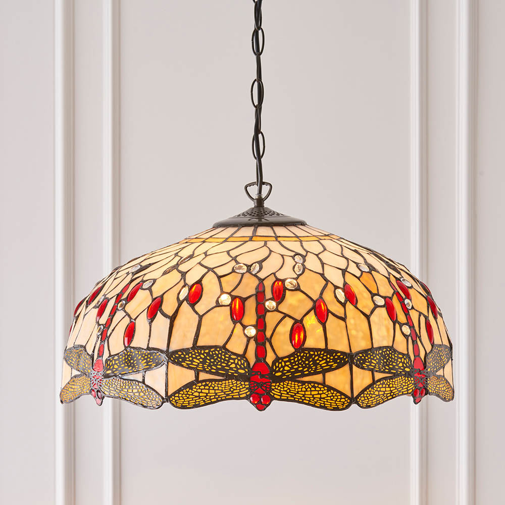 Tiffany Dragonfly Beige Large 3lt Pendant