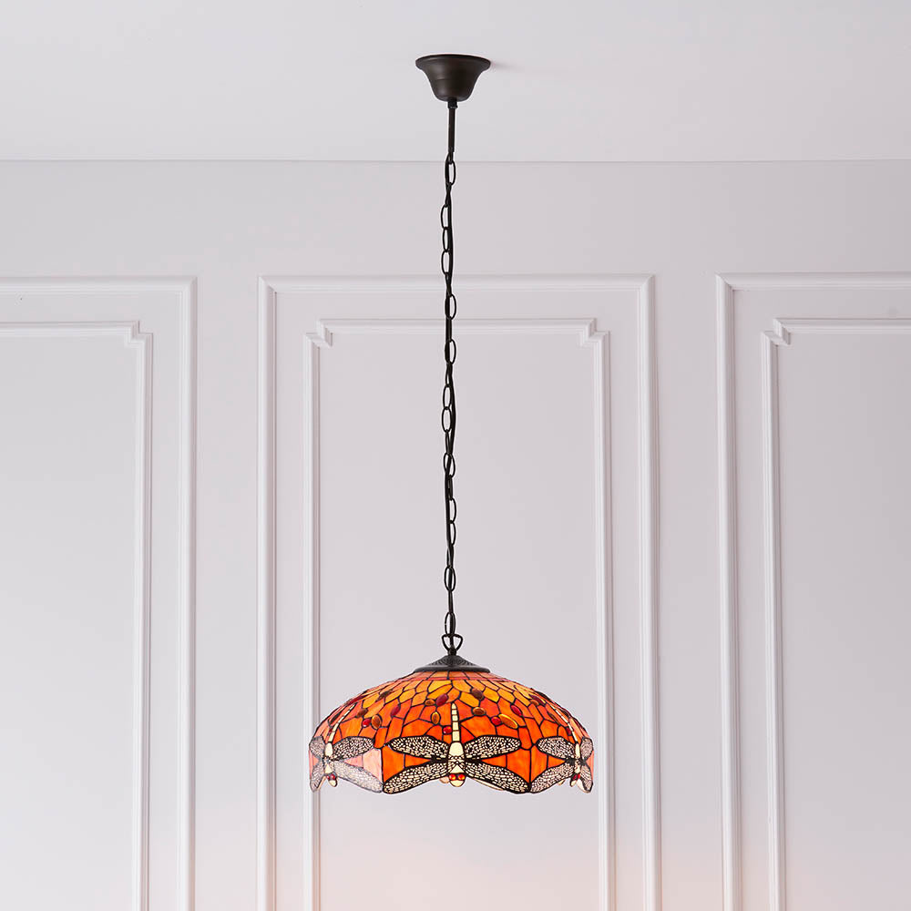Tiffany Dragonfly Flame Medium 3lt Pendant