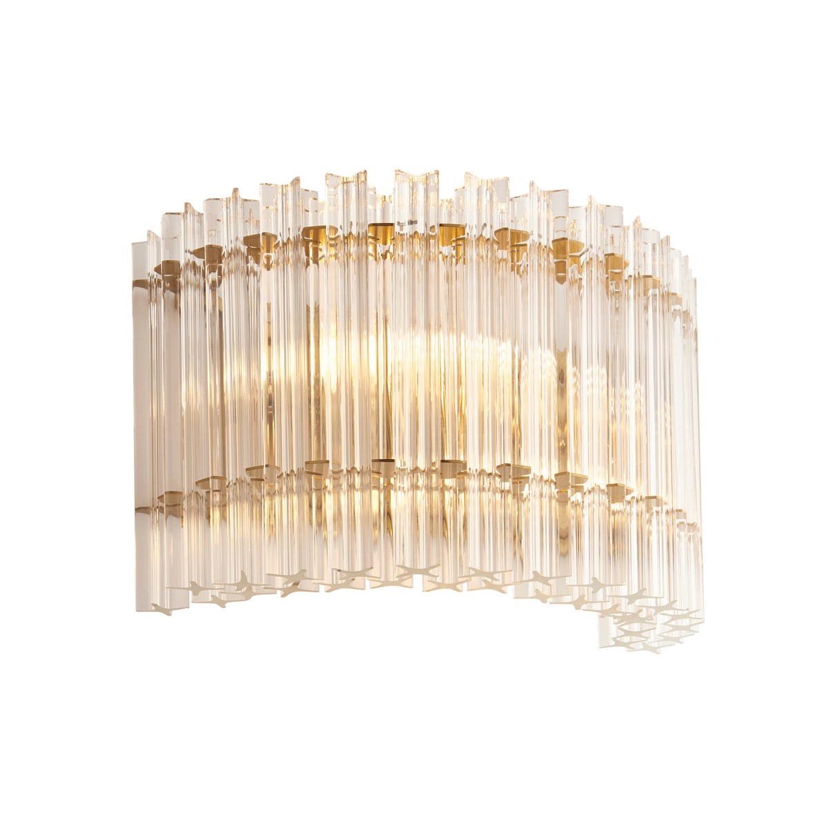 Amos Occitaine Brushed Aged Brass & Clear Glass Wall Light