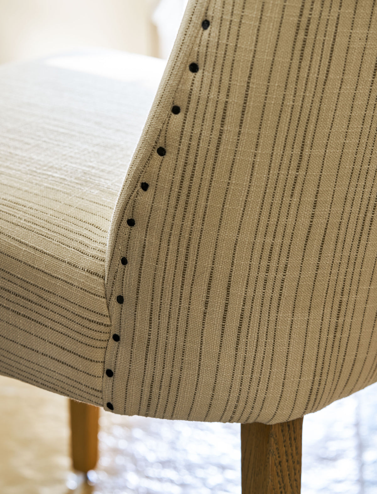 Garden Trading Wraysbury Dining Chair Ash Wood, Natural Stripe, Set of 2