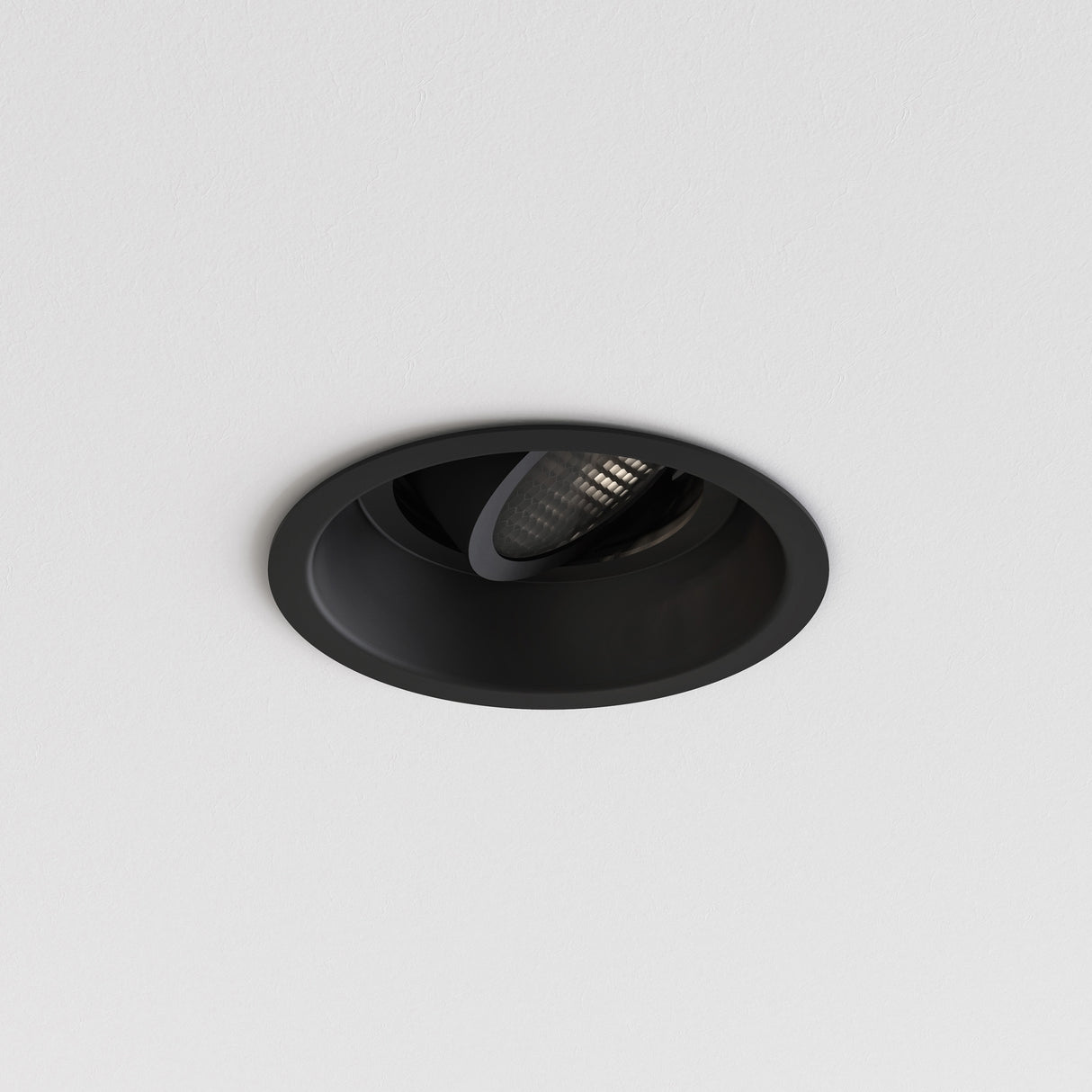Astro Minima Slimline Round Adjustable Fire-Rated Matt Black Interior Downlight