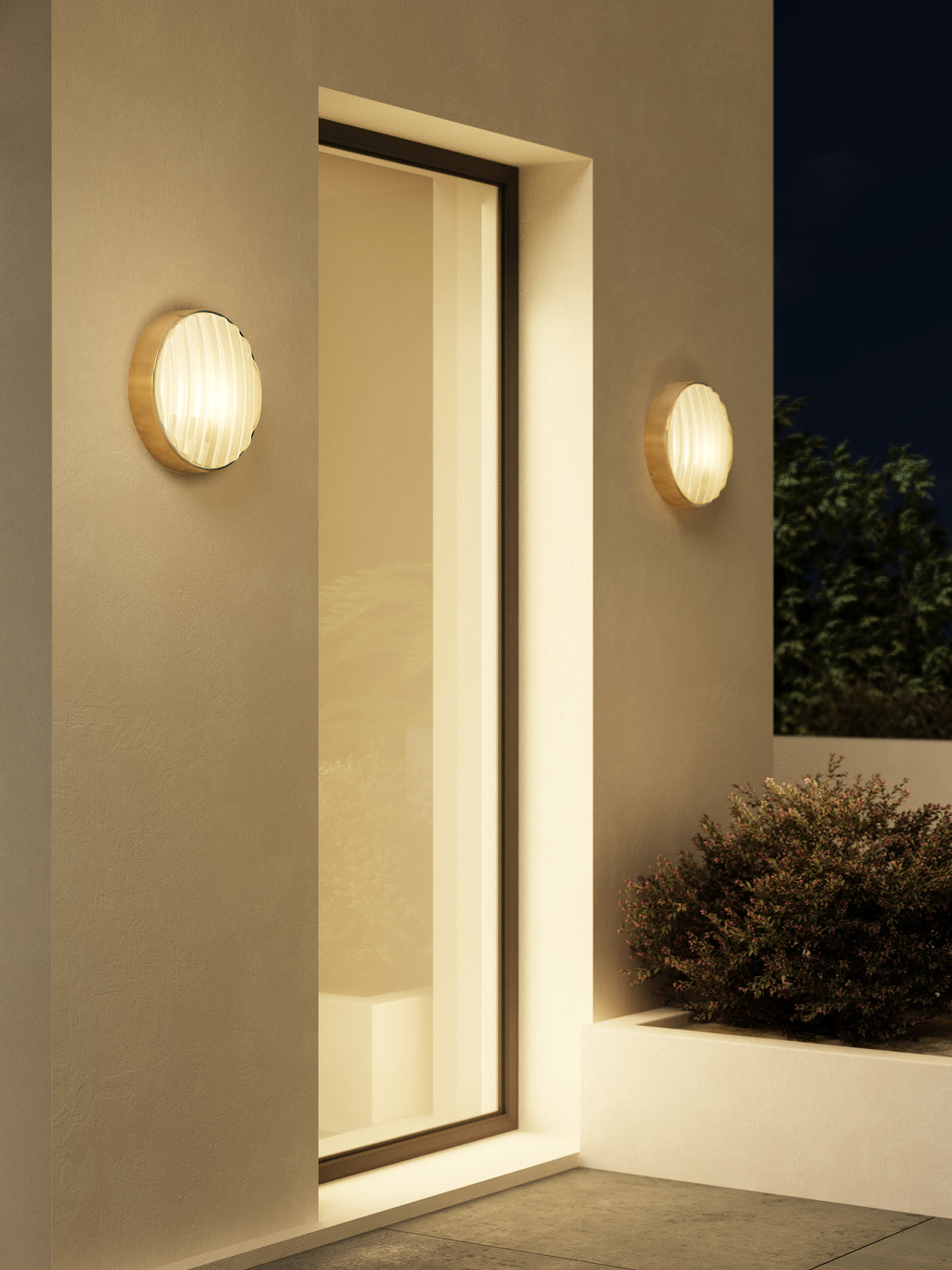 Astro Montreal Round 300 PVD Brushed Brass Coastal Wall Light