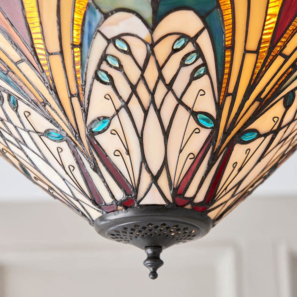 Tiffany Hector Medium 2lt Flush Ceiling Light
