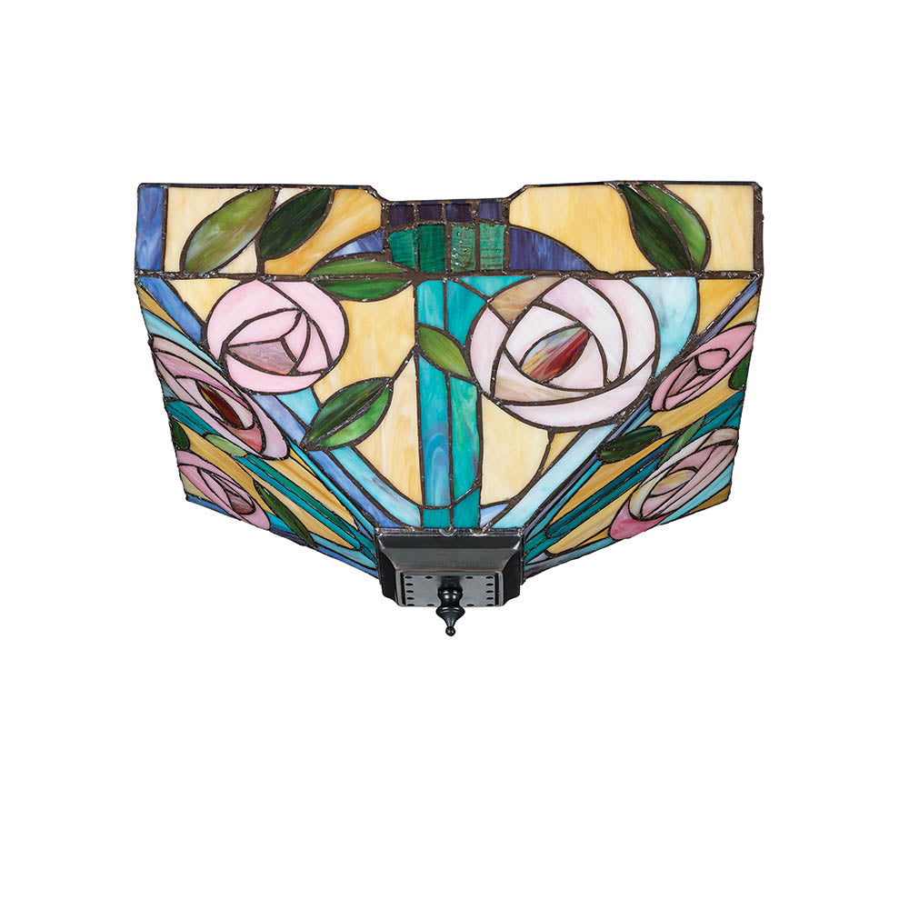 Tiffany Willow Medium 2lt Flush Ceiling Light