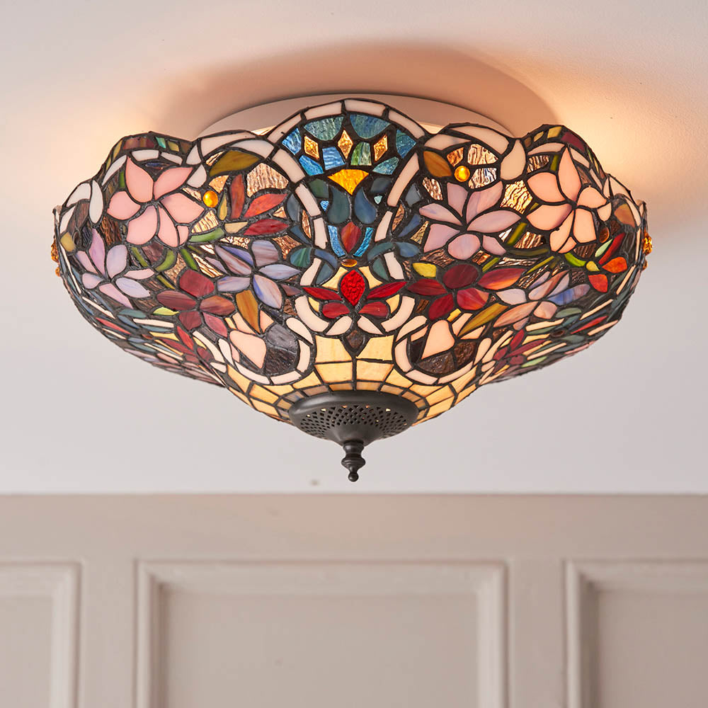 Tiffany Sullivan Medium 2lt Flush Ceiling Light