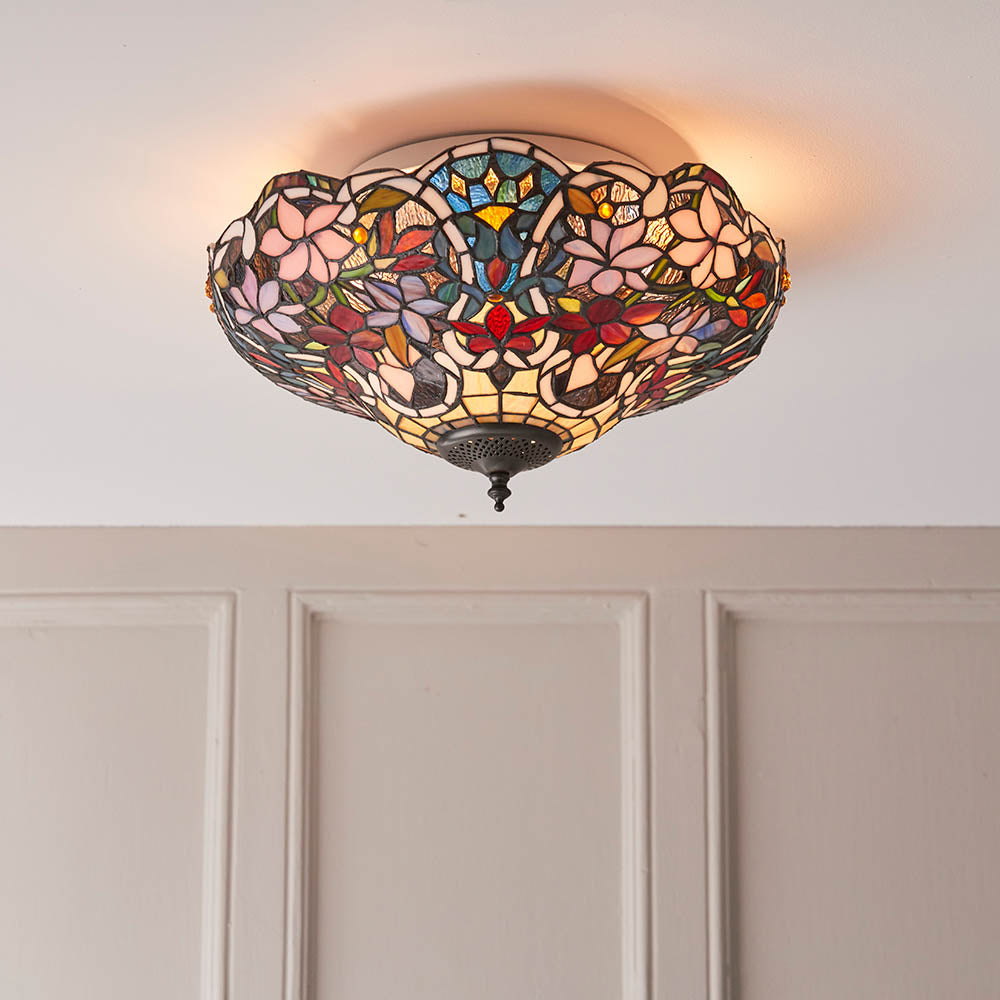 Tiffany Sullivan Medium 2lt Flush Ceiling Light